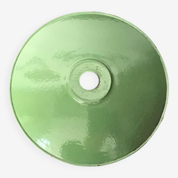 Green enameled sheet metal lampshade for suspension