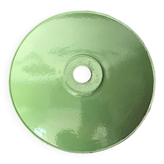 Green enameled sheet metal lampshade for suspension