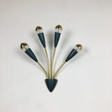 Italian blue and brass wall lamps Italy, 1950