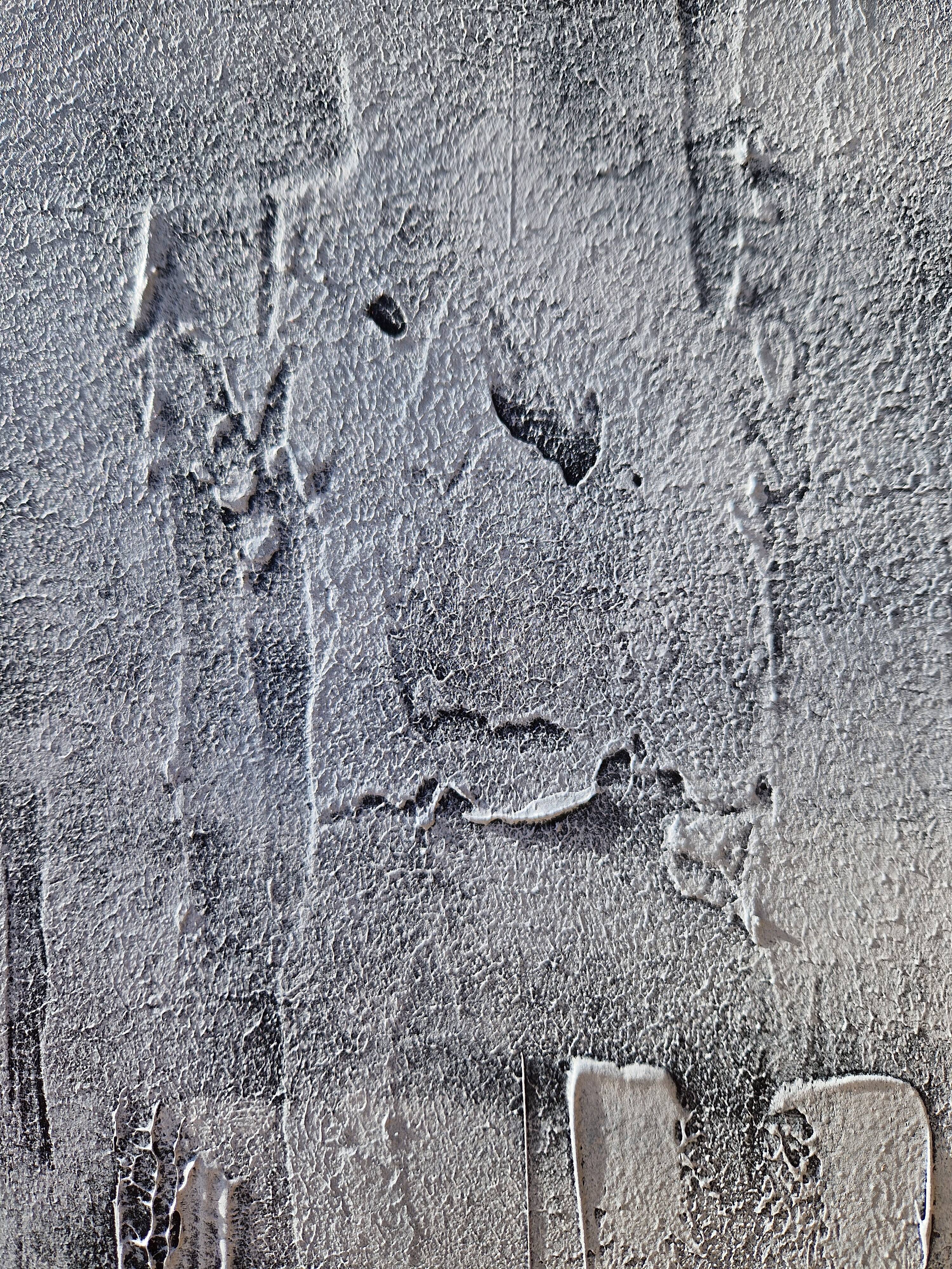 Minimalist monochrome abstract painting white