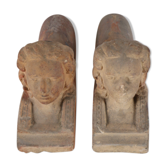 Andirons en terre cuite