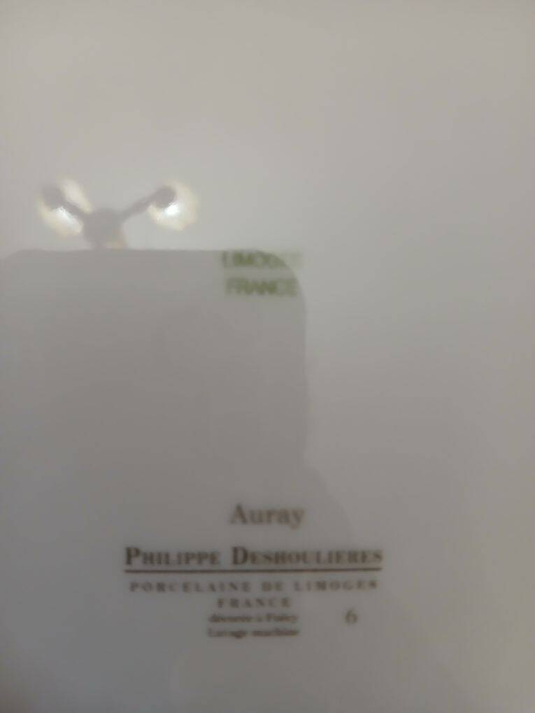 Service of 22 flat plates and 6 deep plates "Auray" - Philippe Deshoulières