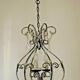 French Parisian Chic Black 3 Light Crystal Beaded 6 Sided Cage Chandelier 3620