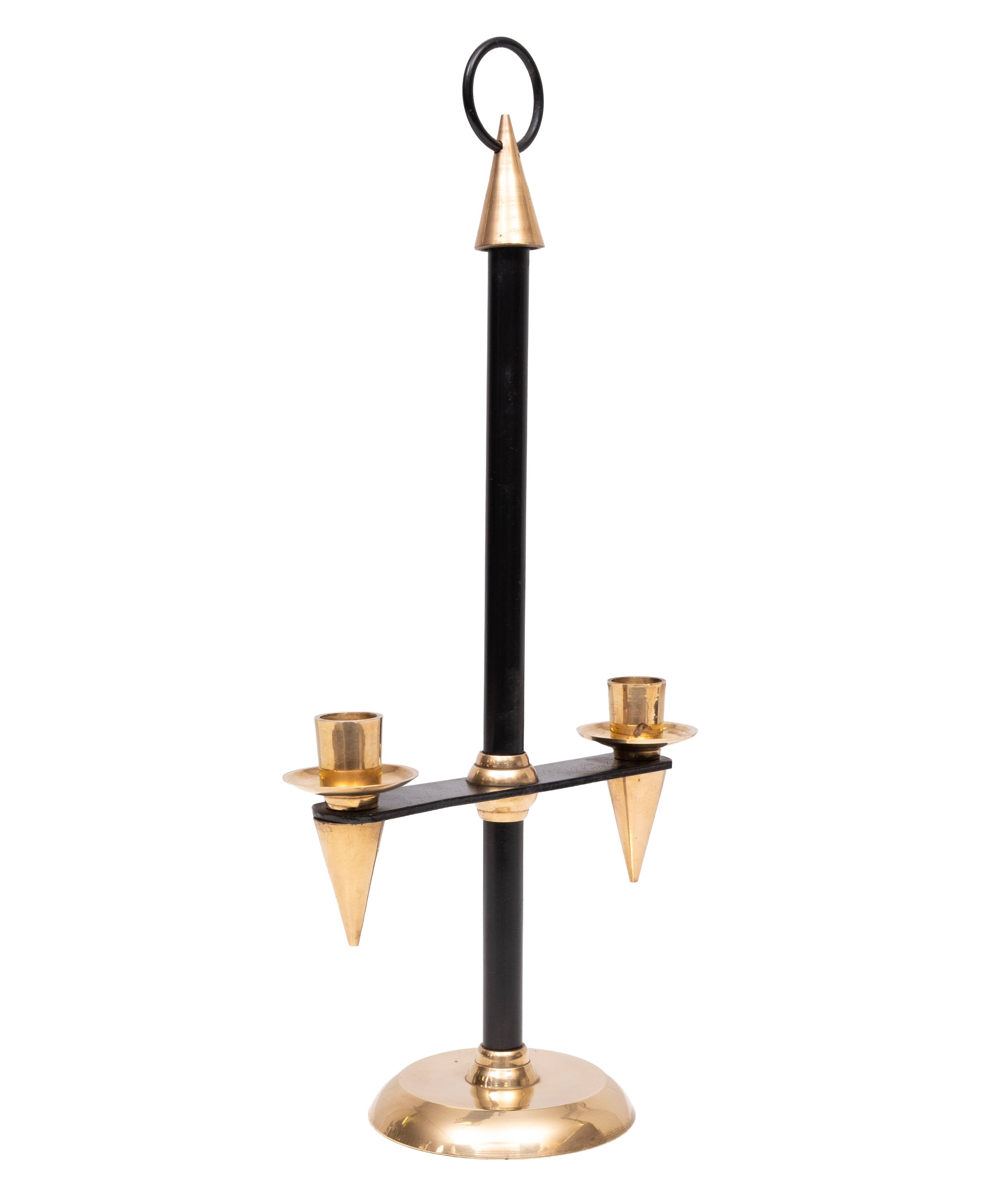 1940s Italian Brass candle stick holder