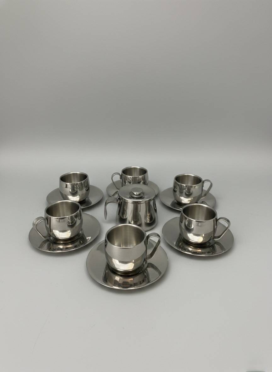 Service à café vintage inox 18/10 imco design italien