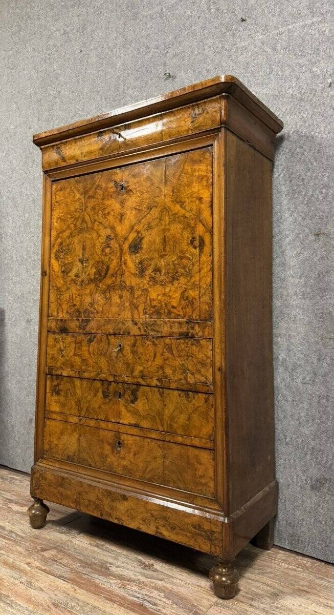 Louis Philippe period secretary with walnut ogee