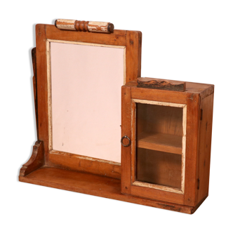 Old showcase - art deco mirror in burmese teak