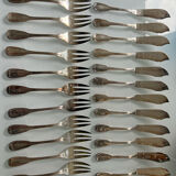Housewife Ercuis fish cutlery silverware 24 pieces