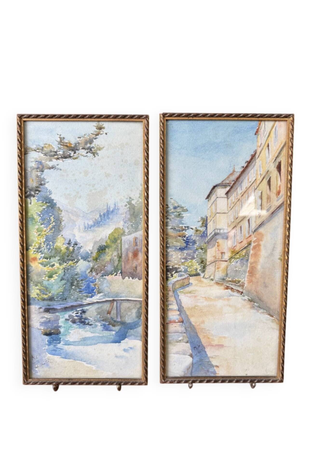 Pair of watercolours signed M.L, early 20th century, Provence
