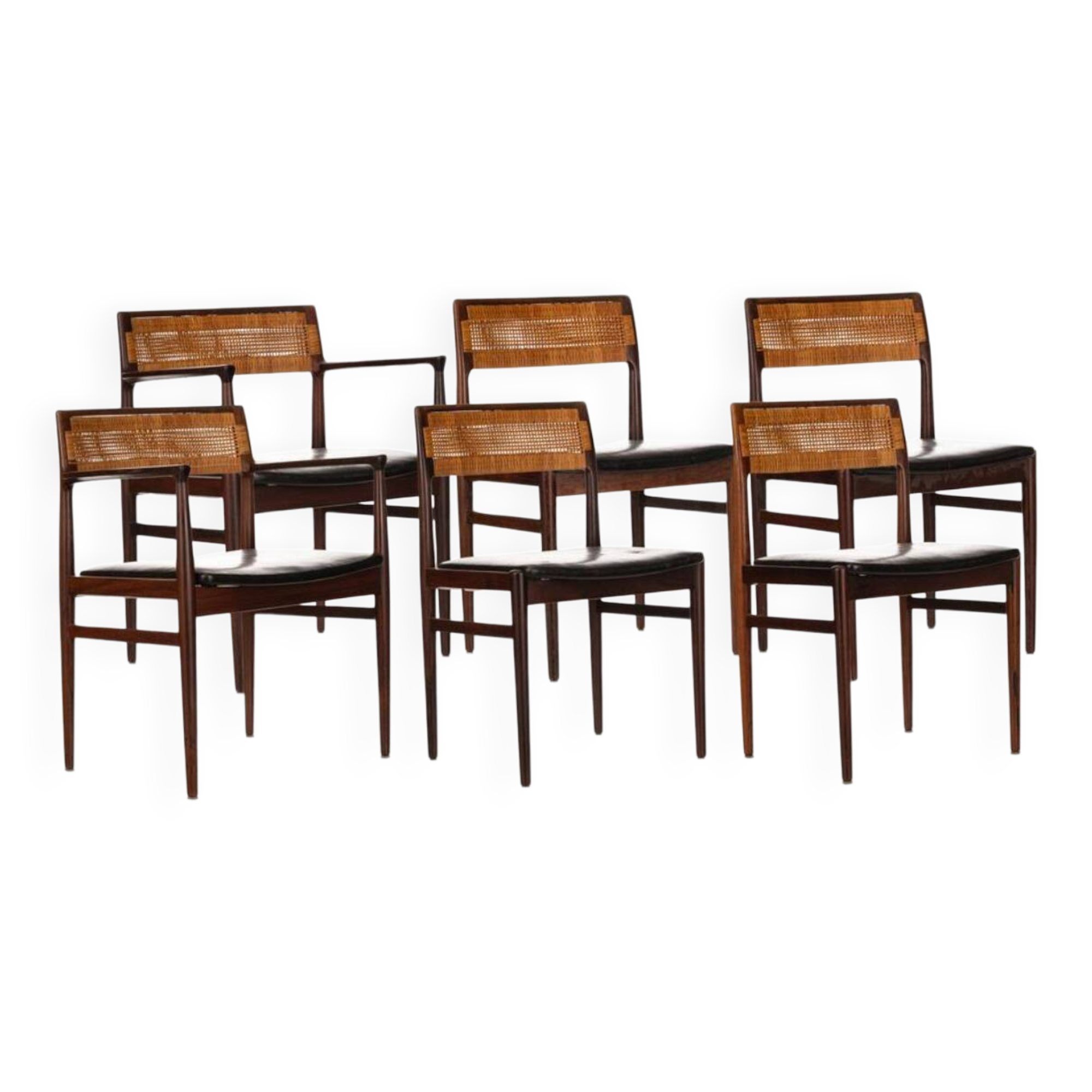 6x Dining Chairs by Erik Wørts 50s in Palisander