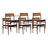 6x Chaises de salle à manger par Erik Wørts années 50 en Palissandre