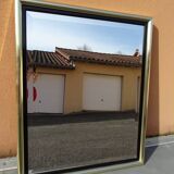 Brass and plexiglass mirror, 80s design