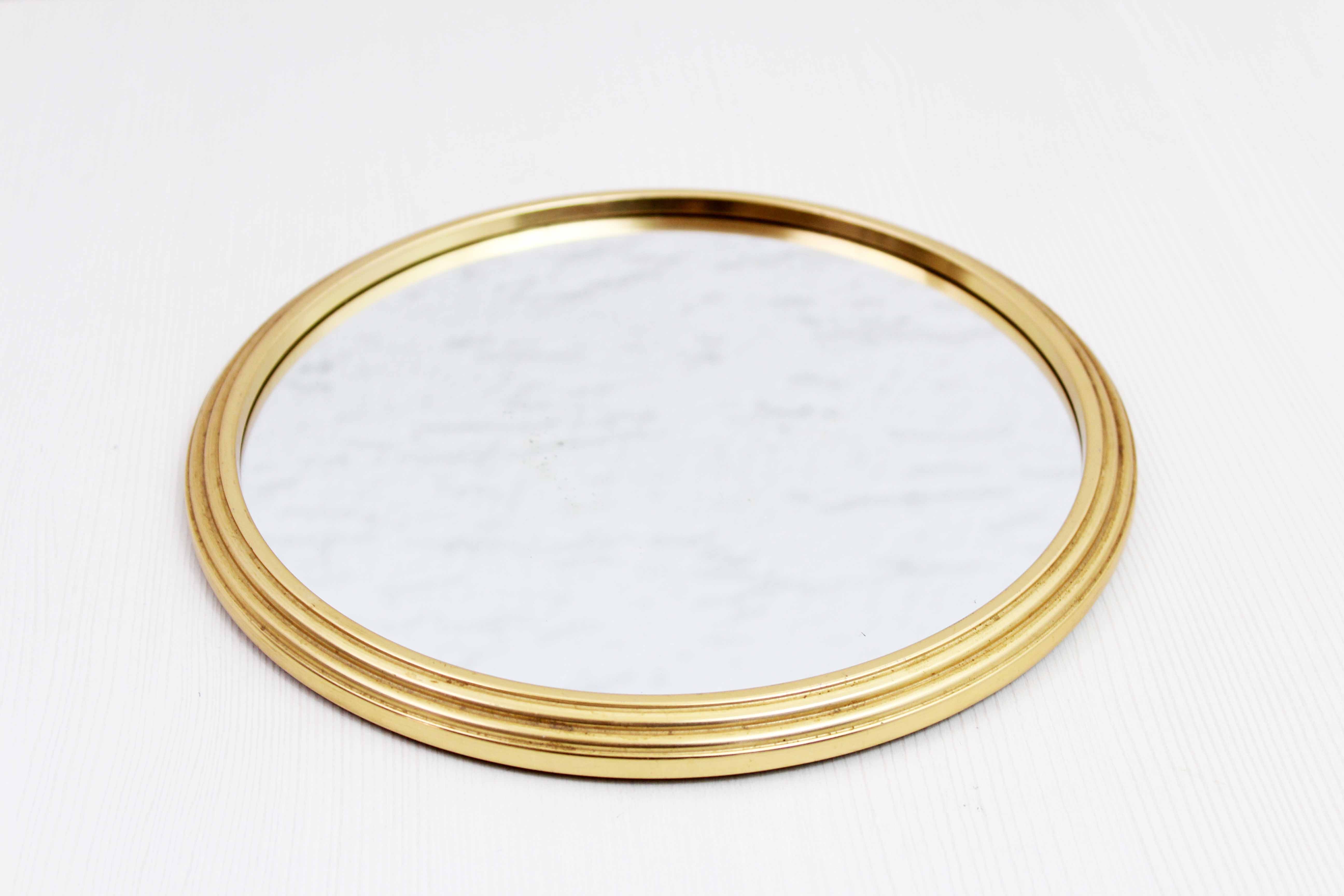 Round brass mirror top