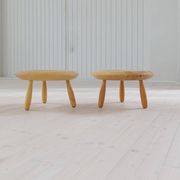 Swedish pair of organic mushroom stools in birch Ikea 2009