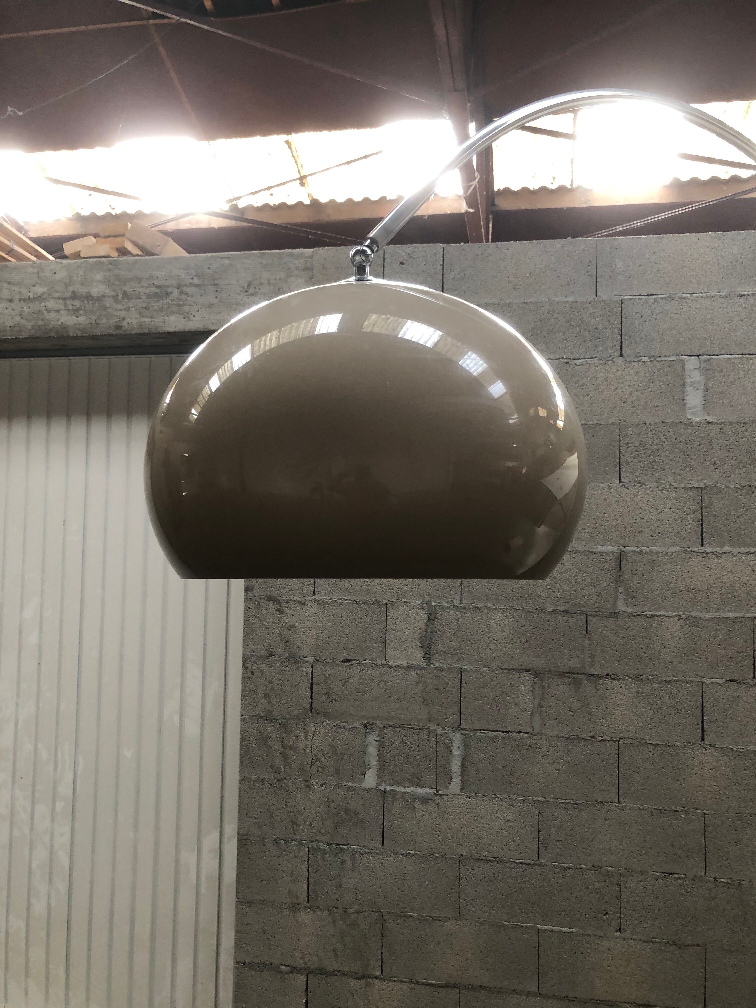large vintage chrome arch lamppost 70s