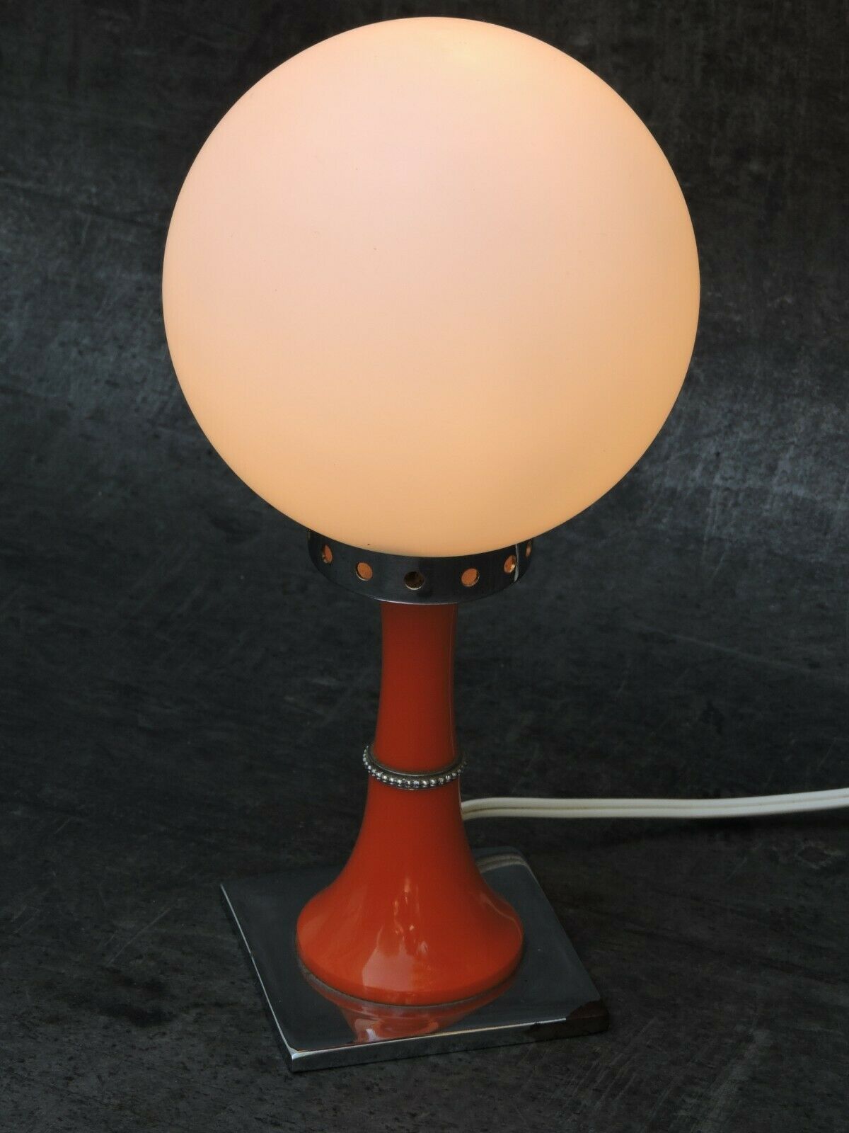Vintage bedside lamp design orange 1960