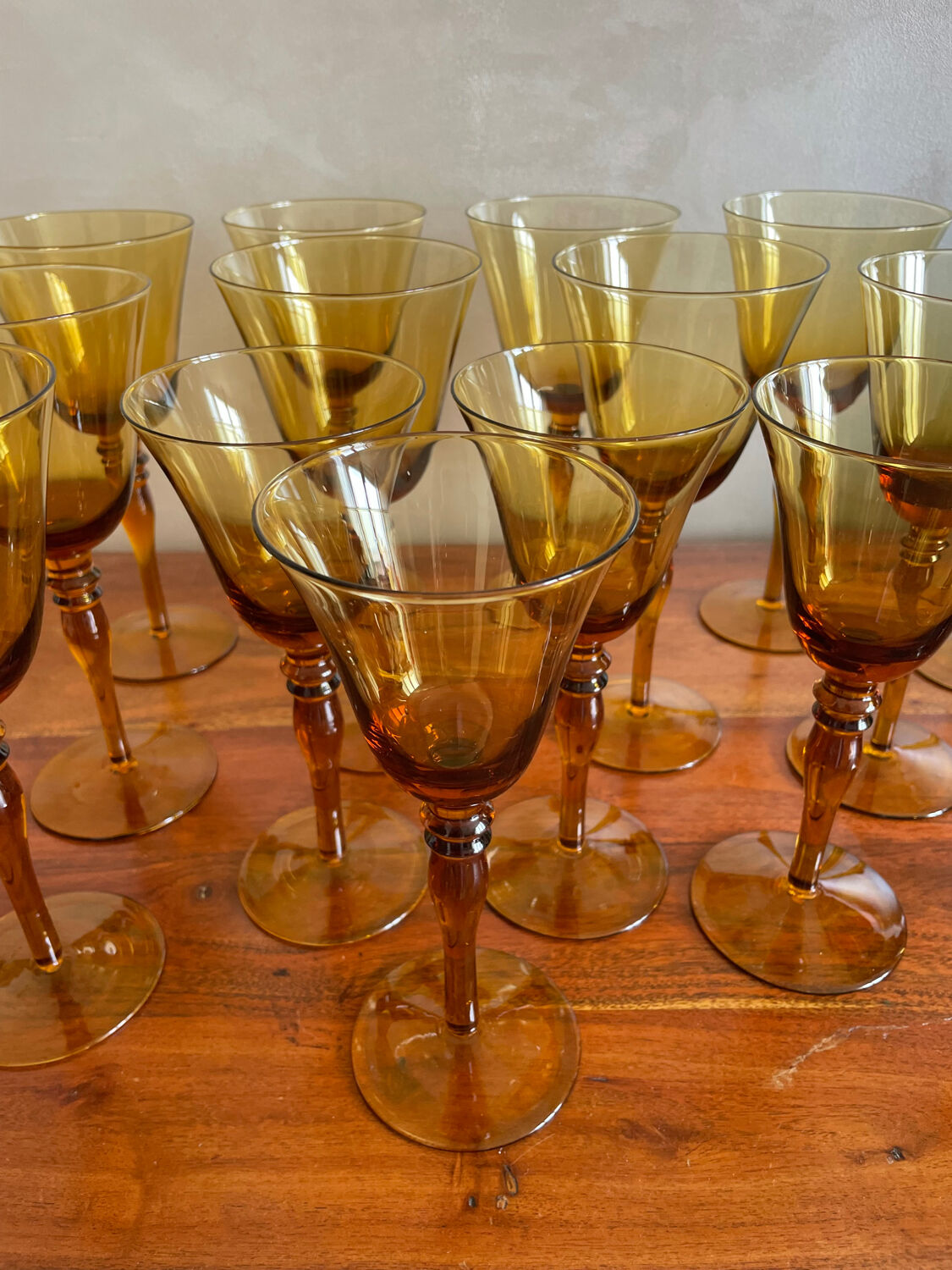 Series of blown glass stemware