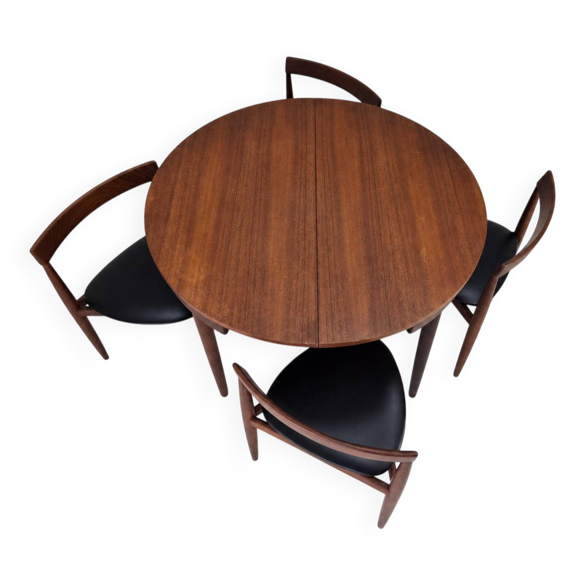 Roundette Teak Extendable Dining Set by Hans Olsen for Frem Røjle