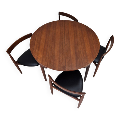 Ensemble de salle à manger extensible Roundette en teck par Hans Olsen pour Frem Røjle