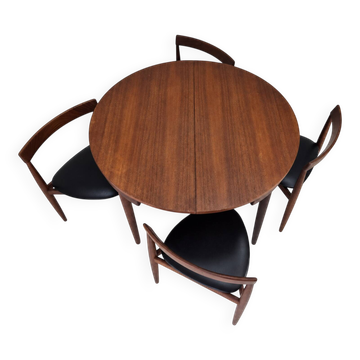 Roundette Teak Extendable Dining Set by Hans Olsen for Frem Røjle