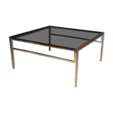 Chromium and smoked worm coffee table circa 1970