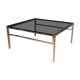 Table basse en chrome et vers fumé vers 1970