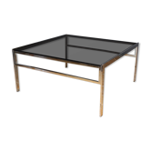 Table basse en chrome et vers fumé vers 1970