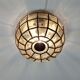 Mid-century minimalist flush mount ceiling light in glass and iron from Limburg, Germany, 1960s