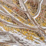 Grand plateau, centre de table en forme de feuille