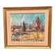 Huile su panneau suédoise – “Landskap” par A. Roos – Signée – Vintage