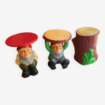 Lot de trois tabourets Gnomes, Kartell, Starck