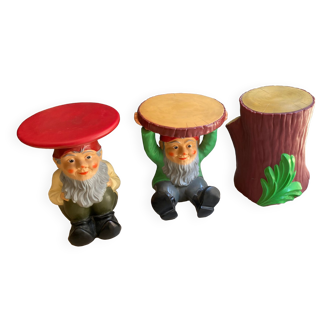 Lot de trois tabourets Gnomes, Kartell, Starck