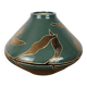 Vintage green & gold glazed ceramic vase