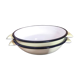Duo of enamelled sheet metal frying pans