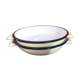 Duo of enamelled sheet metal frying pans