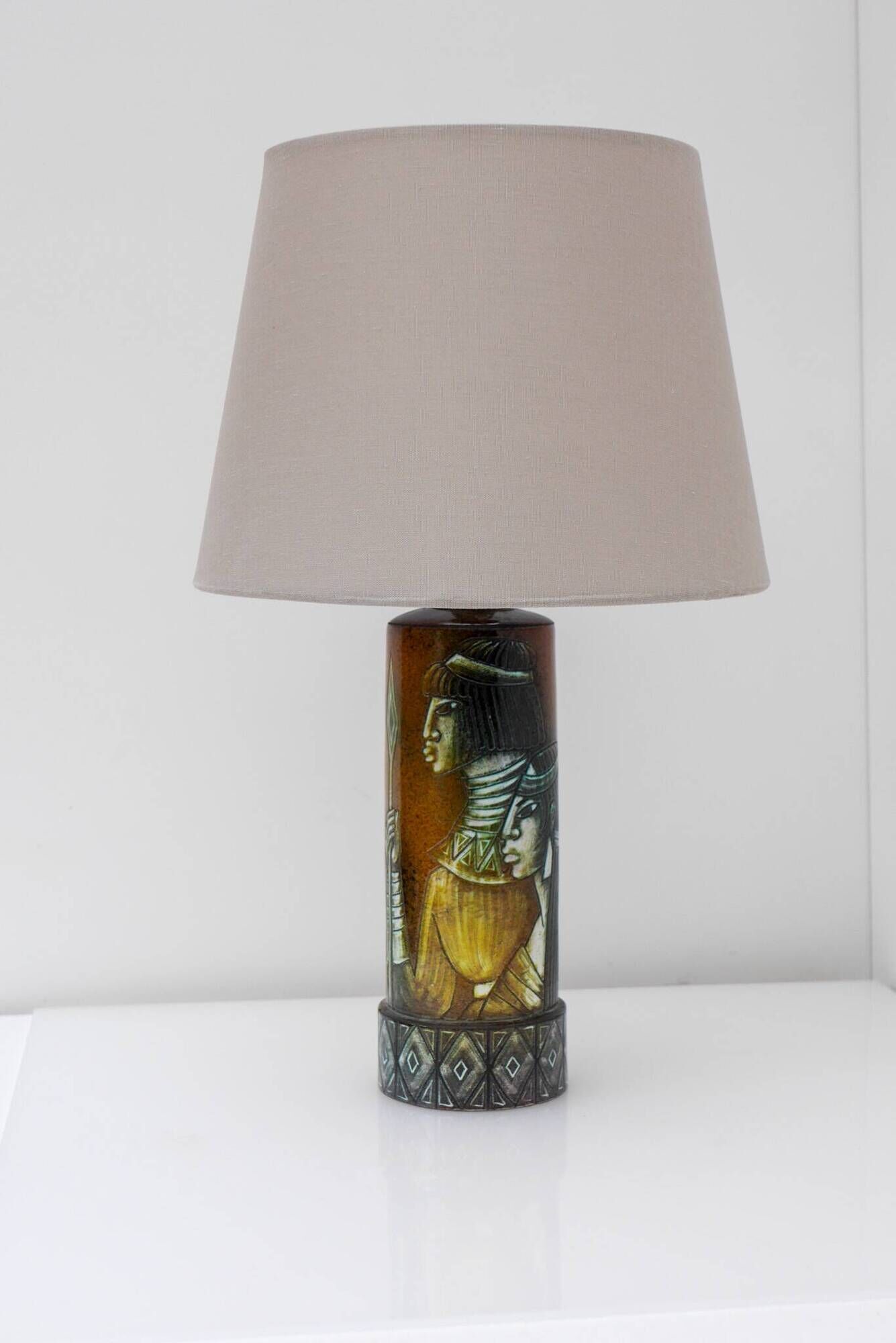Sculptural table lamp in ceramic, designed by Bonnie Rehnqvist, Sweden, 1972