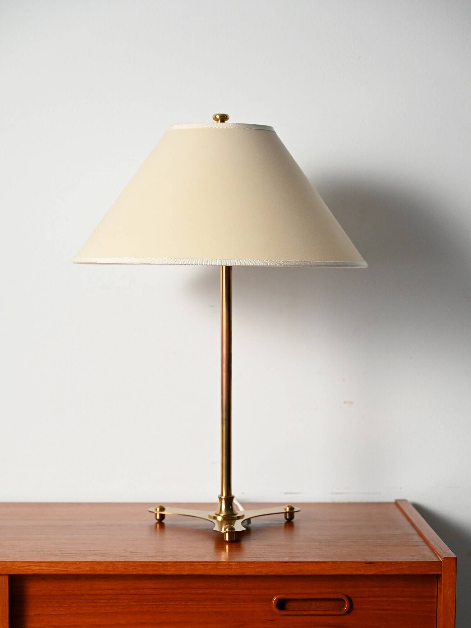 Brass table lamp by Josef Frank, original shade
