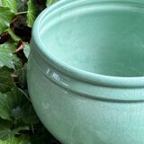 Pot vintage en céramique craquelée vert jade