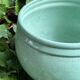 Vintage jade green cracked ceramic pot