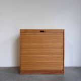 Vintage tambour cabinet - archive in oak