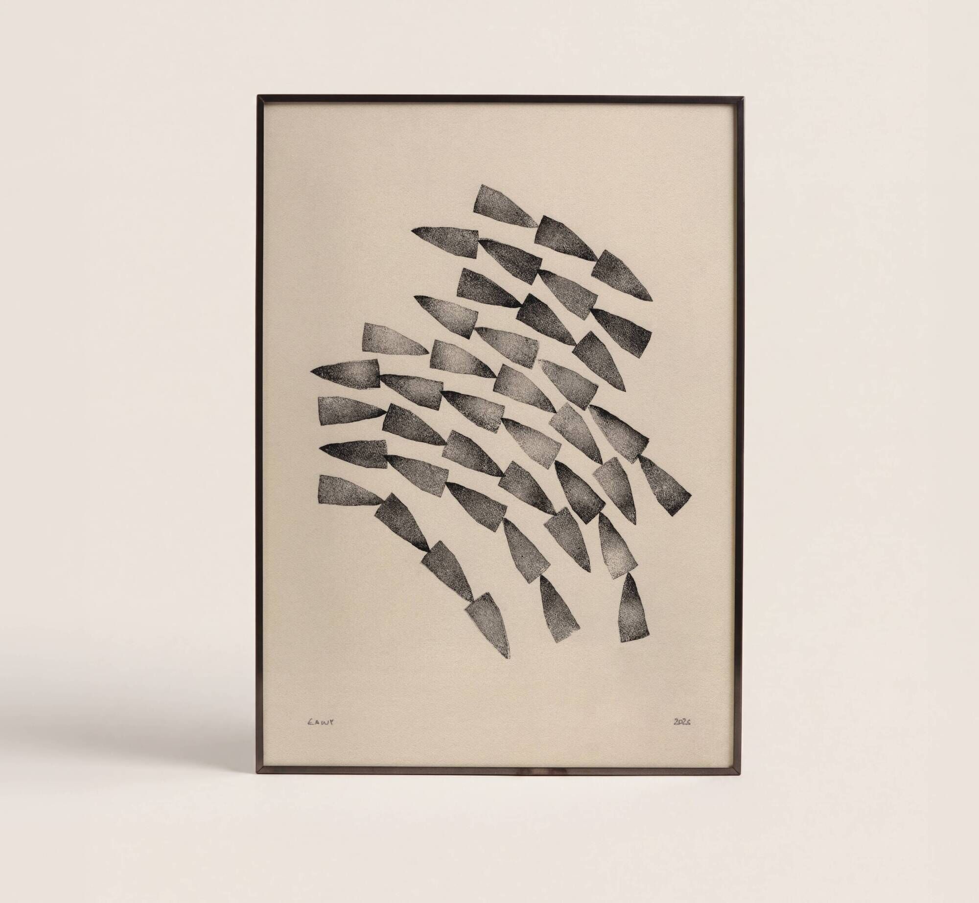Abstract black composition 50x70 after a painting by Eawy