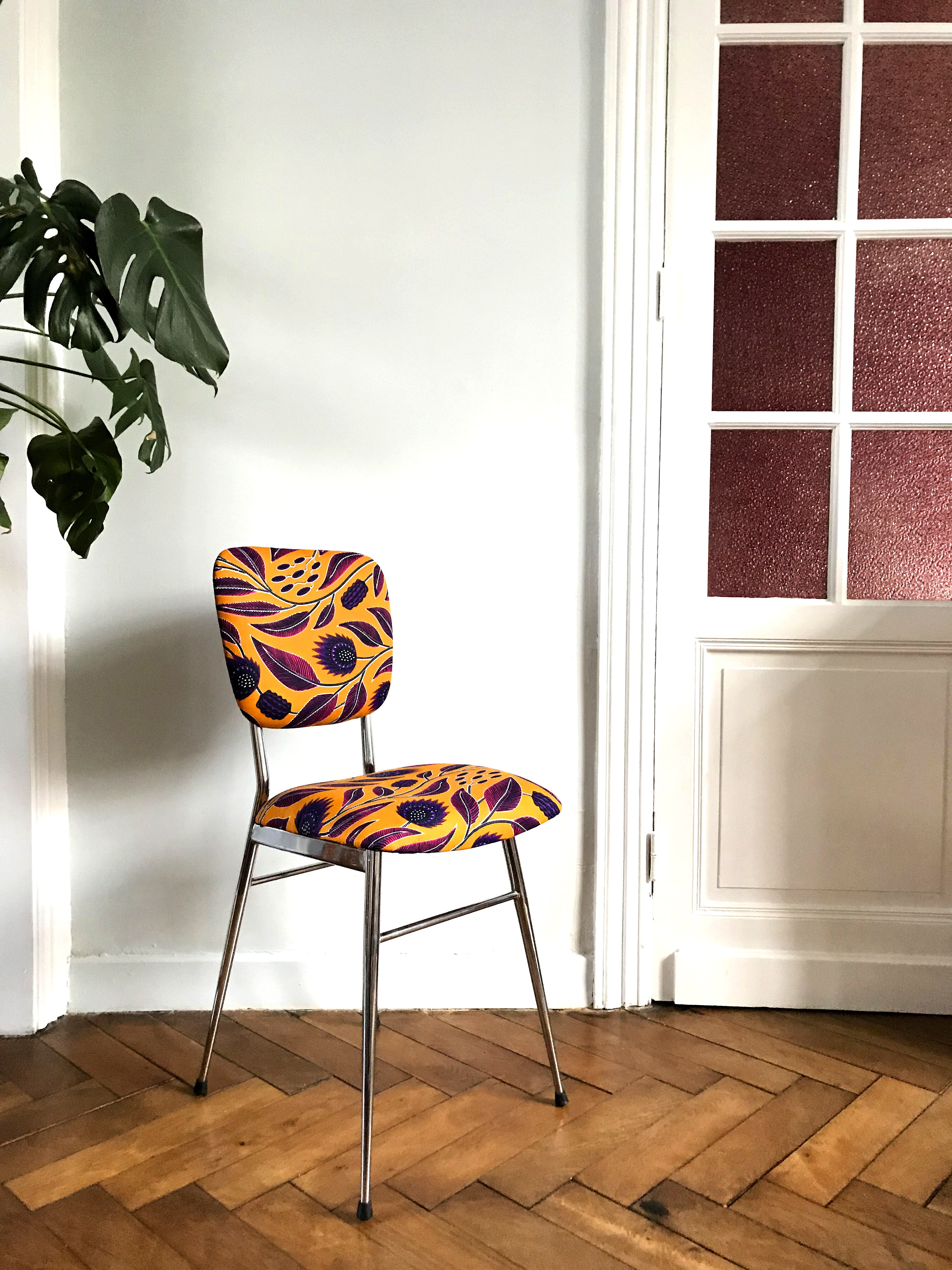 Re-carpeted vintage chair