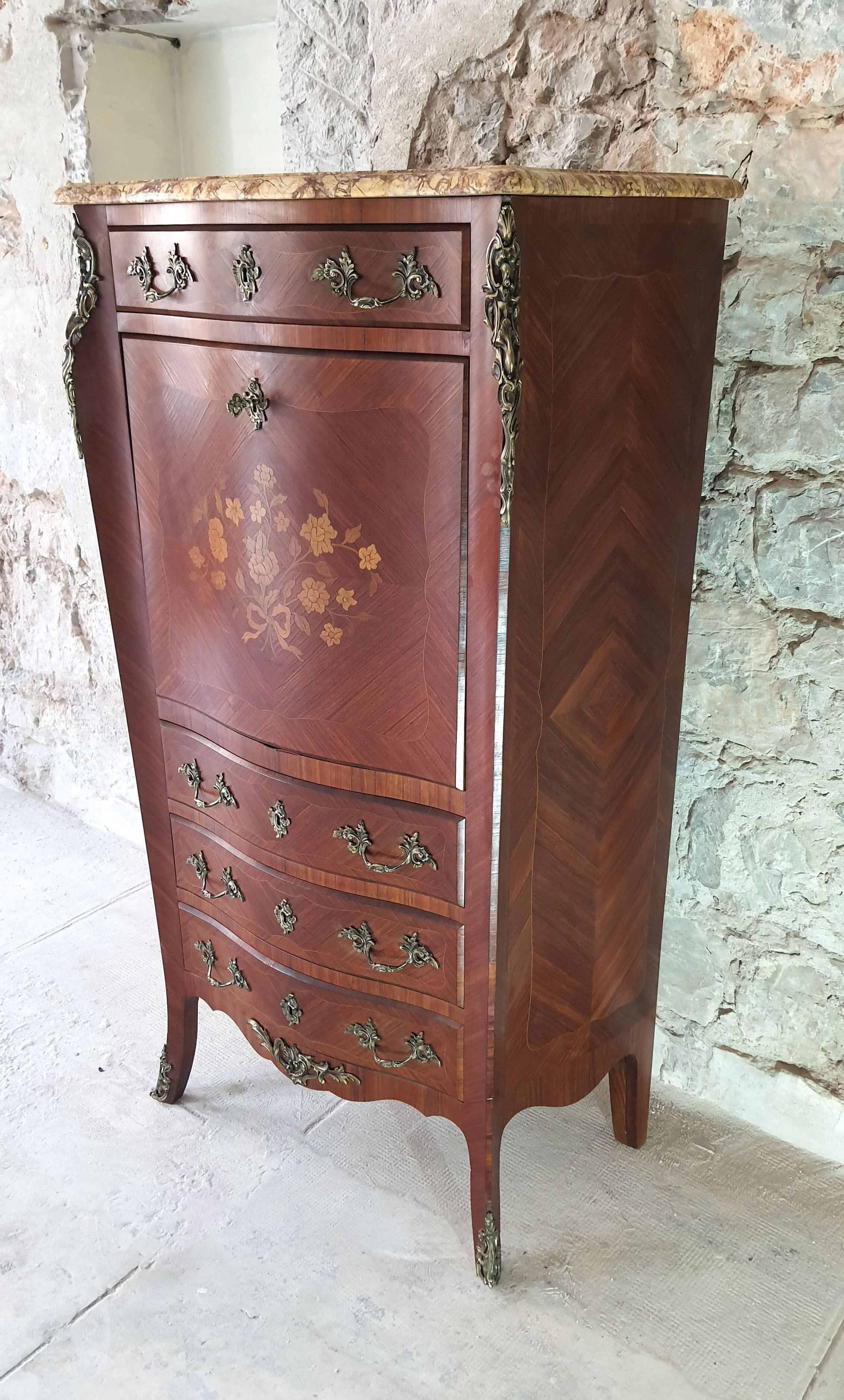 Secretary Louis XV rosewood marquetry