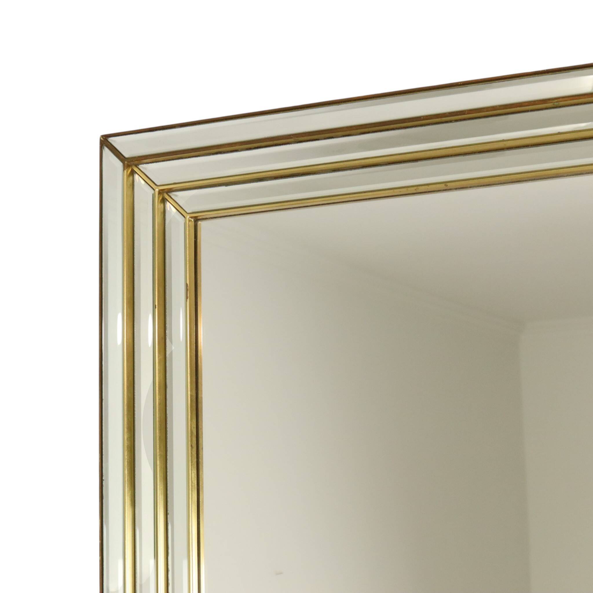 Miroir avec console argentés et dorés – Deknudt