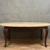 Louis XV game table with oval oak shape around 1850