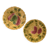 2 Sarreguemines plates in slipware