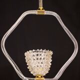 Charming clear rostrato Murano glass chandelier by Barovier & Toso, 1940s