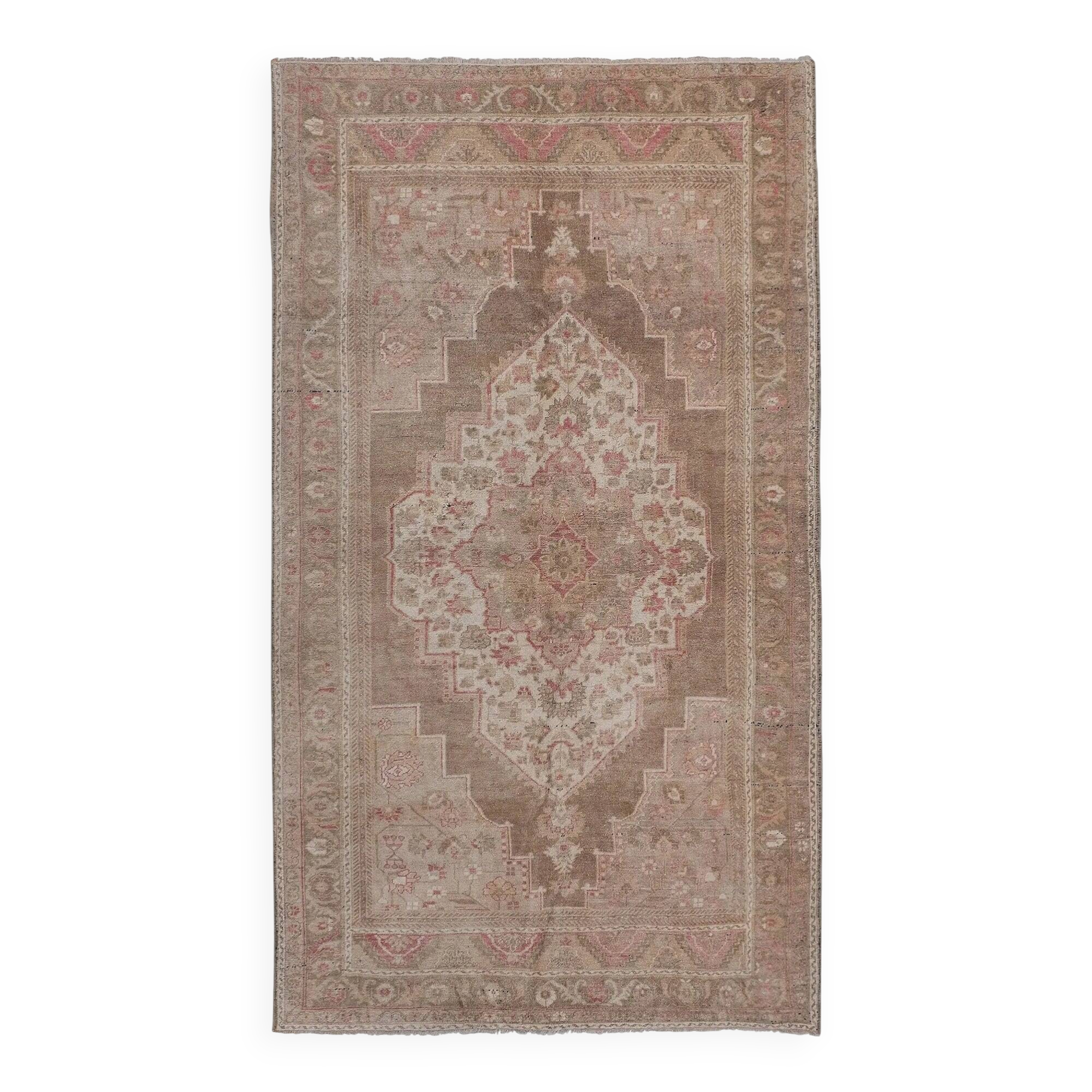 Vintage Turkish handmade rug 203x358 cm