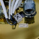 large vintage mid century ice glass and brass CEILING LAMP