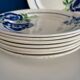 Set of 8 Badonviller France Earthenware Flat Plates, Boran Vintage Model